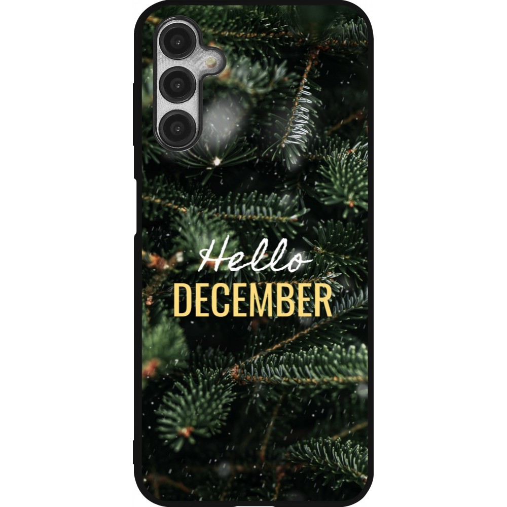 Coque Samsung Galaxy A14 5G - Silicone rigide noir Winter 25 Winter hello december
