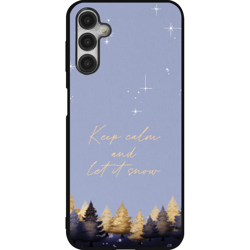 Coque Samsung Galaxy A14 5G - Silicone rigide noir Winter 25 Winter illustration of trees