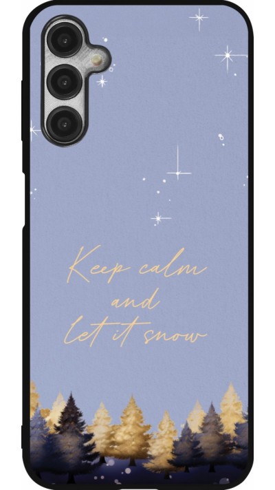 Coque Samsung Galaxy A14 5G - Silicone rigide noir Winter 25 Winter illustration of trees