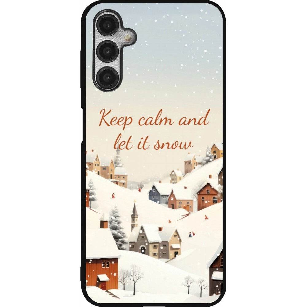 Coque Samsung Galaxy A14 5G - Silicone rigide noir Winter 25 Winter Keep calm and let it snow