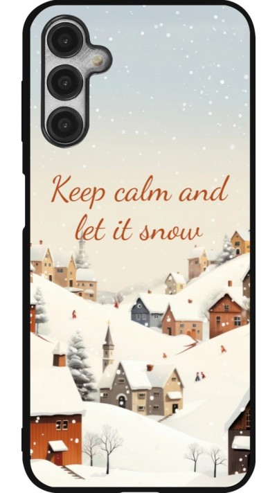 Coque Samsung Galaxy A14 5G - Silicone rigide noir Winter 25 Winter Keep calm and let it snow