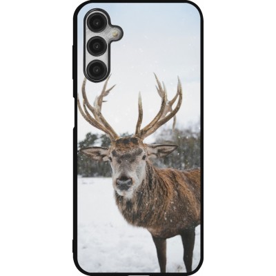 Samsung Galaxy A14 5G Case Hülle - Silikon schwarz Winter 25 Winter reindeer