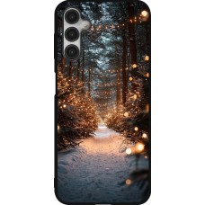 Coque Samsung Galaxy A14 5G - Silicone rigide noir Winter 25 Winter snowy road