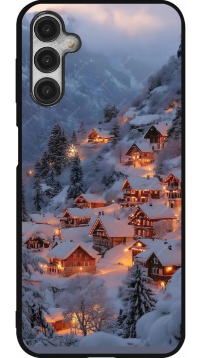 Coque Samsung Galaxy A14 5G - Silicone rigide noir Winter 25 Winter snowy village