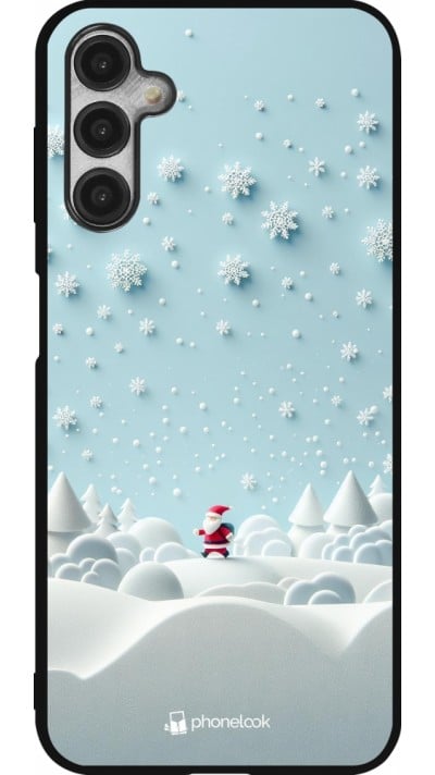 Coque Samsung Galaxy A14 5G - Silicone rigide noir Noël 2023 Petit Père Flocon