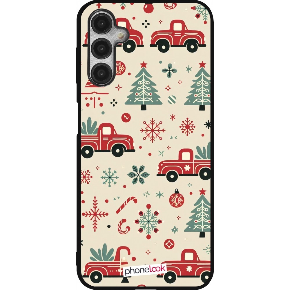 Samsung Galaxy A14 5G Case Hülle - Silikon schwarz Weihnachten 2024 Lkw Tanne