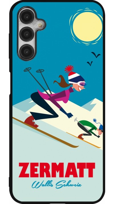 Samsung Galaxy A14 5G Case Hülle - Silikon schwarz Zermatt Ski Downhill