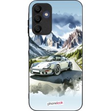 Coque Samsung Galaxy A15 - Silicone rigide noir Porsche 911 Mountain Watercolor