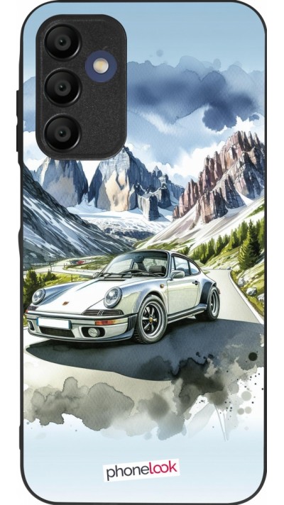 Coque Samsung Galaxy A15 - Silicone rigide noir Porsche 911 Mountain Watercolor