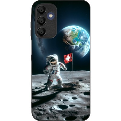 Coque Samsung Galaxy A15 - Silicone rigide noir Astro Suisse sur lune