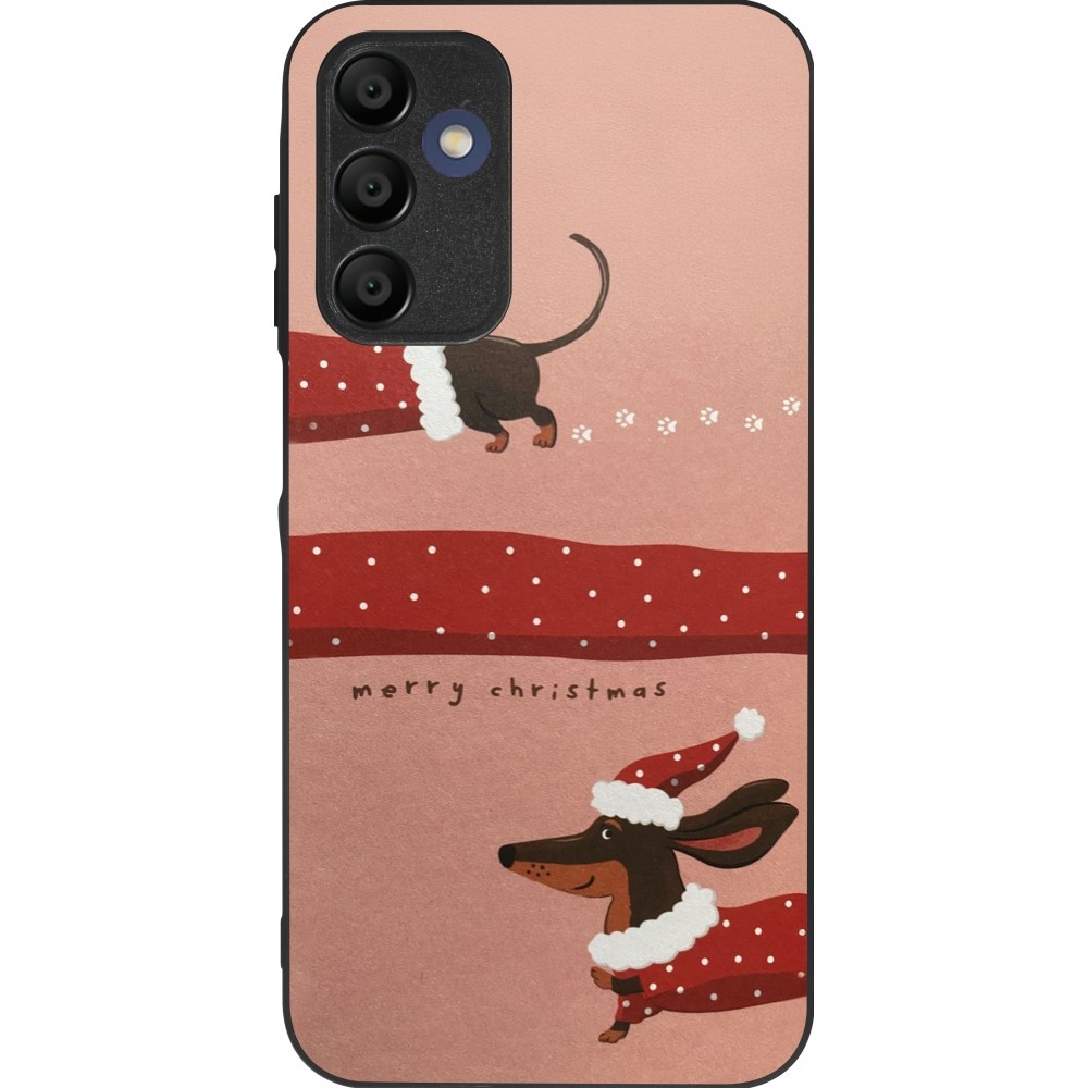 Coque Samsung Galaxy A15 - Silicone rigide noir Christmas 25 Teckel Merry Xmas