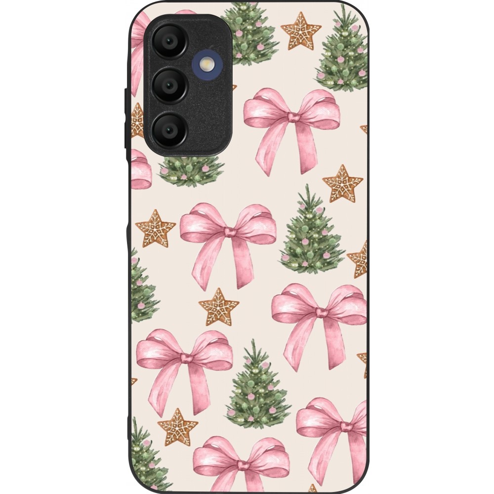Coque Samsung Galaxy A15 - Silicone rigide noir Christmas 25 Vintage Ribbons