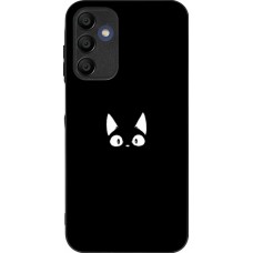 Coque Samsung Galaxy A15 - Silicone rigide noir Funny cat on black