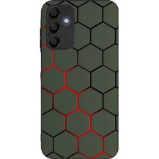 Coque Samsung Galaxy A15 - Silicone rigide noir Geometric Line red