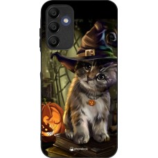 Samsung Galaxy A15 Case Hülle - Silikon schwarz Halloween 21 Witch cat
