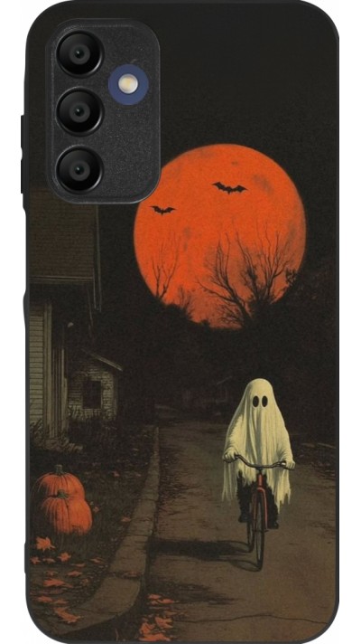 Samsung Galaxy A15 Case Hülle - Silikon schwarz Halloween 2025 Ghost on a bicycle