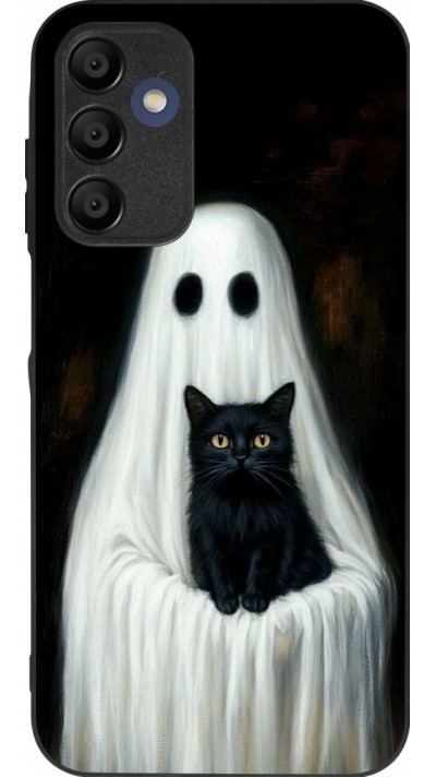 Samsung Galaxy A15 Case Hülle - Silikon schwarz Halloween 2025 Ghost with black cat