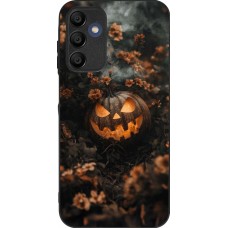 Samsung Galaxy A15 Case Hülle - Silikon schwarz Halloween 2025 Pumpkin with flowers