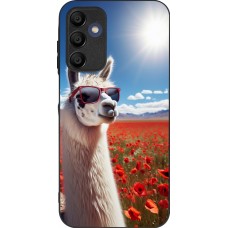 Coque Samsung Galaxy A15 - Silicone rigide noir Lama Chic en Coquelicot