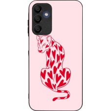 Samsung Galaxy A15 Case Hülle - Silikon schwarz Leopard with hearts 2026