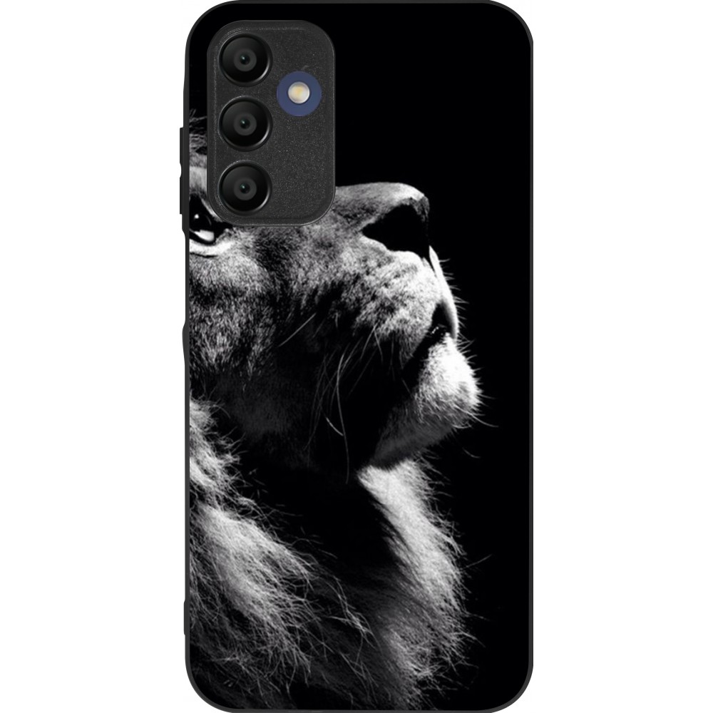 Samsung Galaxy A15 Case Hülle - Silikon schwarz Lion looking up