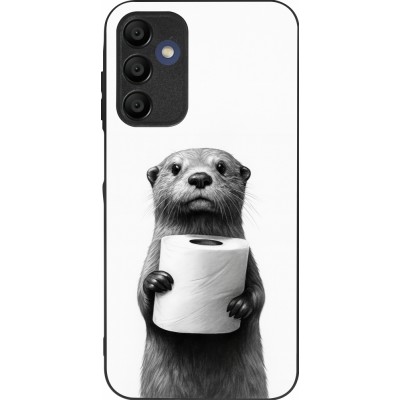 Coque Samsung Galaxy A15 - Silicone rigide noir Loutre papier de toilette