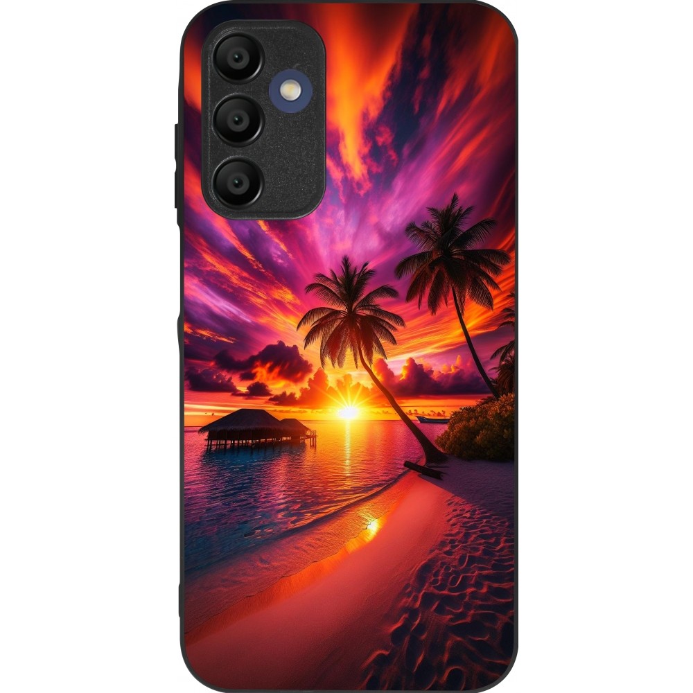 Samsung Galaxy A15 Case Hülle - Silikon schwarz Malediven Abenddämmerung Glückseligkeit