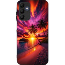 Samsung Galaxy A15 Case Hülle - Silikon schwarz Malediven Abenddämmerung Glückseligkeit