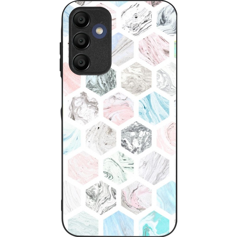 Coque Samsung Galaxy A15 - Silicone rigide noir Marble Everything