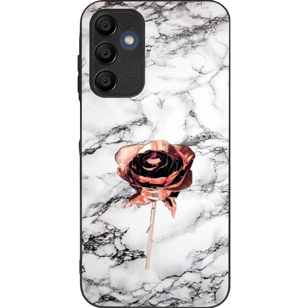 Samsung Galaxy A15 Case Hülle - Silikon schwarz Marble Rose Gold
