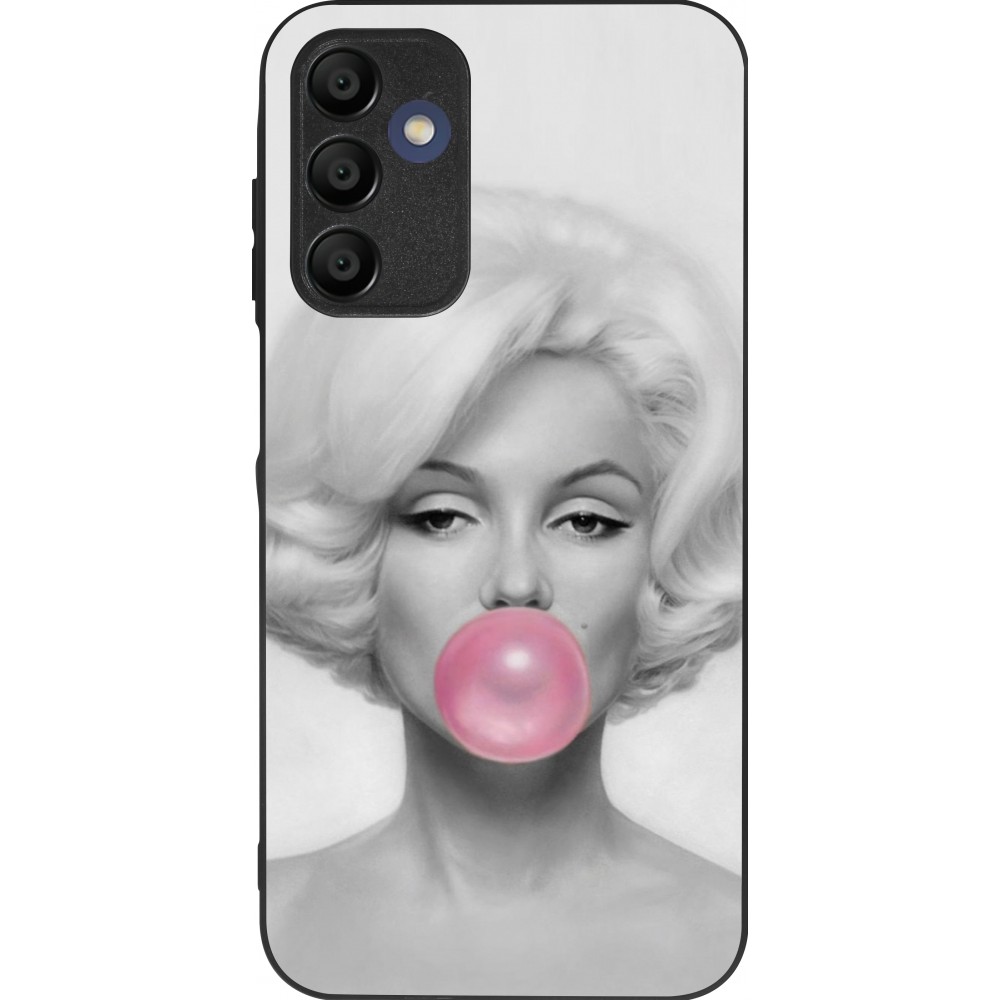 Coque Samsung Galaxy A15 - Silicone rigide noir Marilyn Bubble