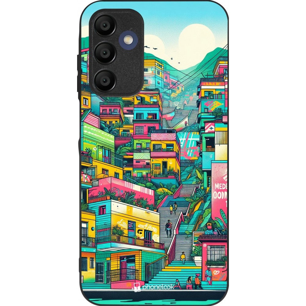 Coque Samsung Galaxy A15 - Silicone rigide noir Medellin Comuna 13 Art