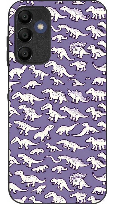 Coque Samsung Galaxy A15 - Silicone rigide noir Mini dino pattern violet