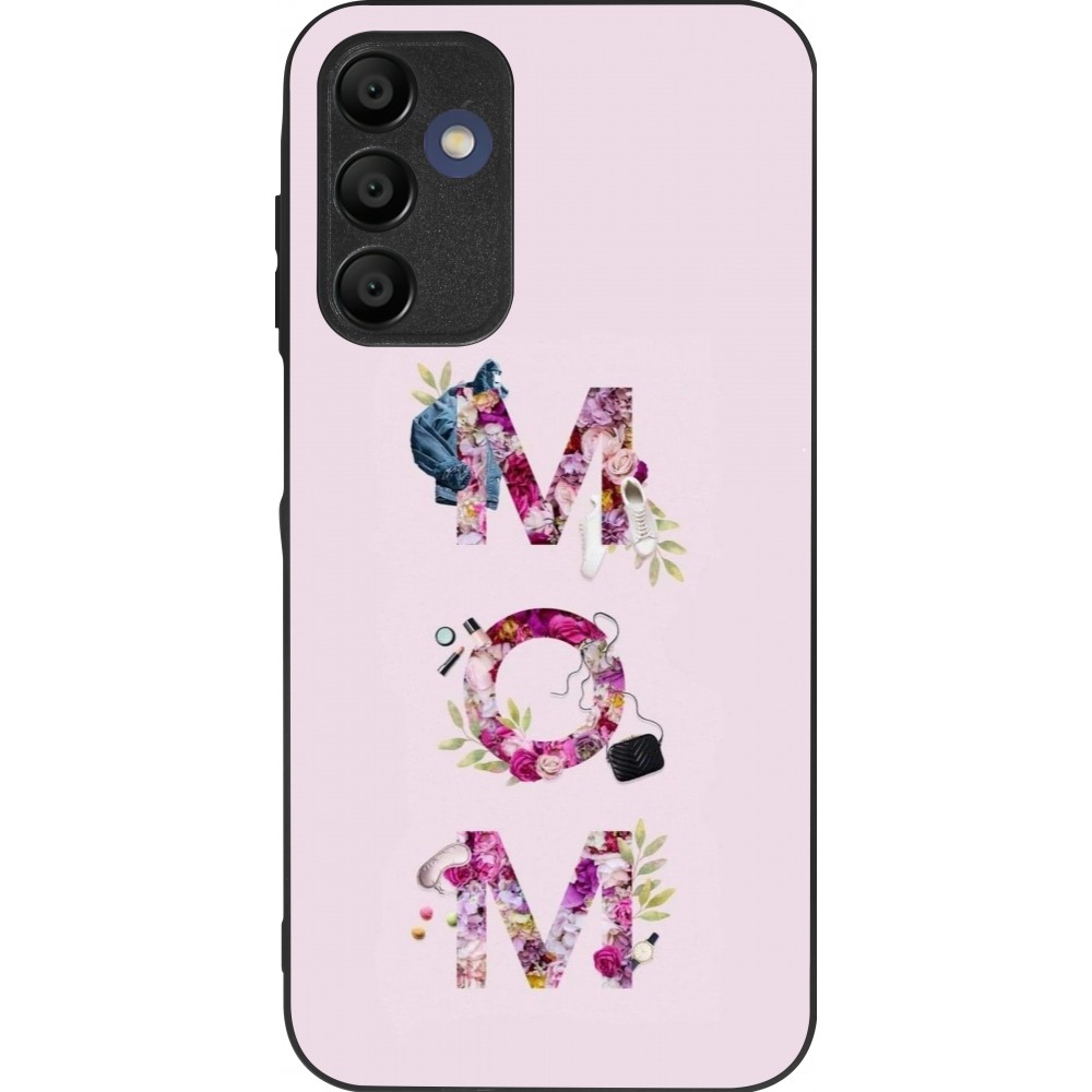 Coque Samsung Galaxy A15 - Silicone rigide noir Mom 2024 girly mom