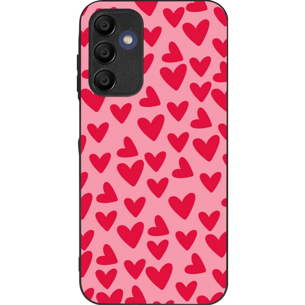 Coque Samsung Galaxy A15 - Silicone rigide noir Mom 2024 petits coeurs
