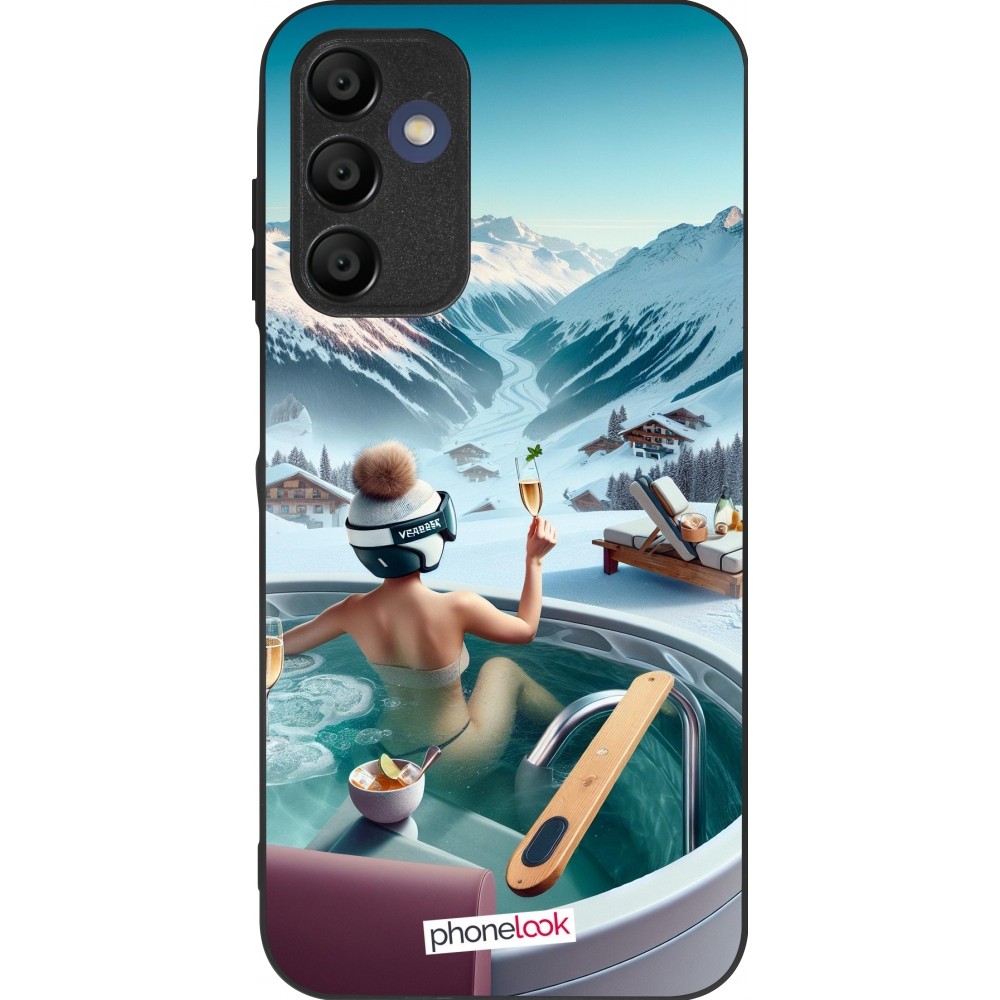 Coque Samsung Galaxy A15 - Silicone rigide noir Montagne Glamour Jacuzzi