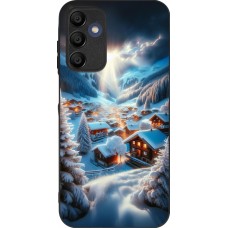 Coque Samsung Galaxy A15 - Silicone rigide noir Mont Neige Lumière