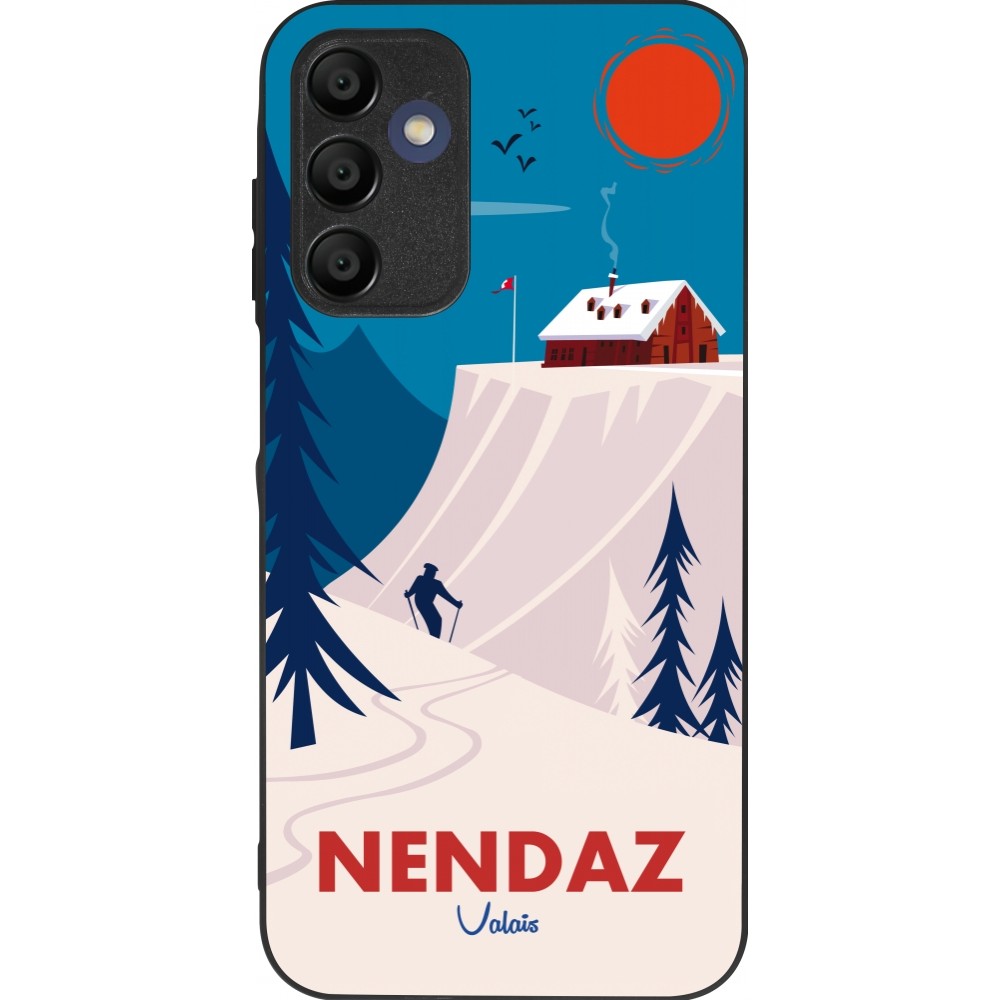 Coque Samsung Galaxy A15 - Silicone rigide noir Nendaz Cabane Ski