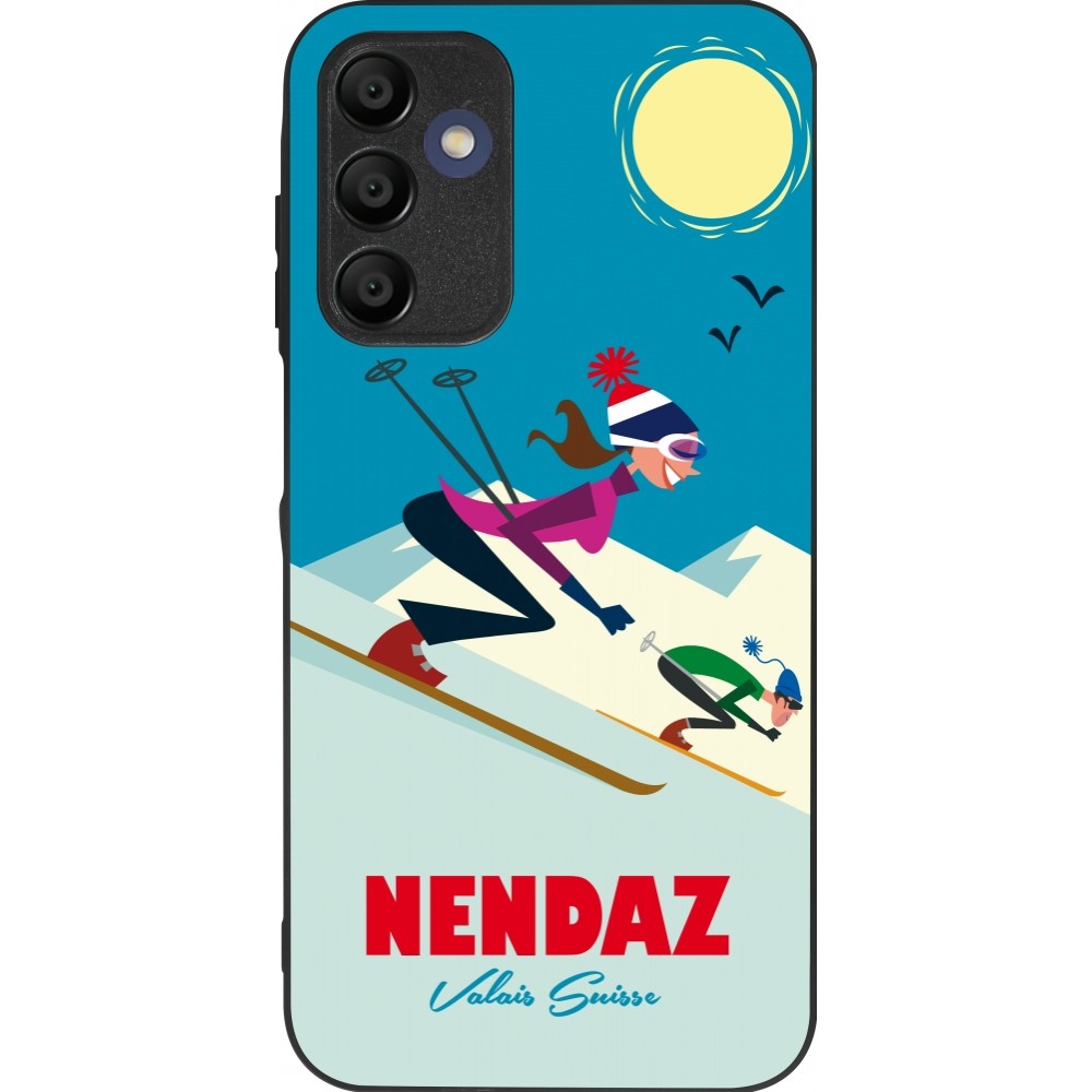 Coque Samsung Galaxy A15 - Silicone rigide noir Nendaz Ski Downhill