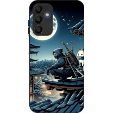 Coque Samsung Galaxy A15 - Silicone rigide noir Ninja sous la lune