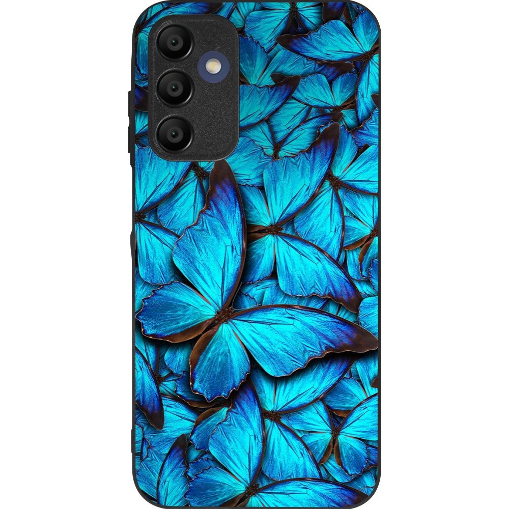 Samsung Galaxy A15 Case Hülle - Silikon schwarz Papillon bleu