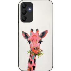Samsung Galaxy A15 Case Hülle - Silikon schwarz Pink Girafe Paint