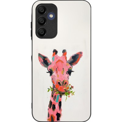 Samsung Galaxy A15 Case Hülle - Silikon schwarz Pink Girafe Paint