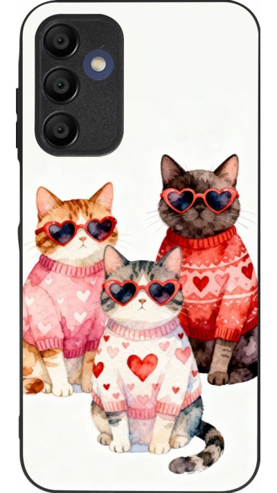 Samsung Galaxy A15 Case Hülle - Silikon schwarz Saint Valentines Day 26 Cat Love