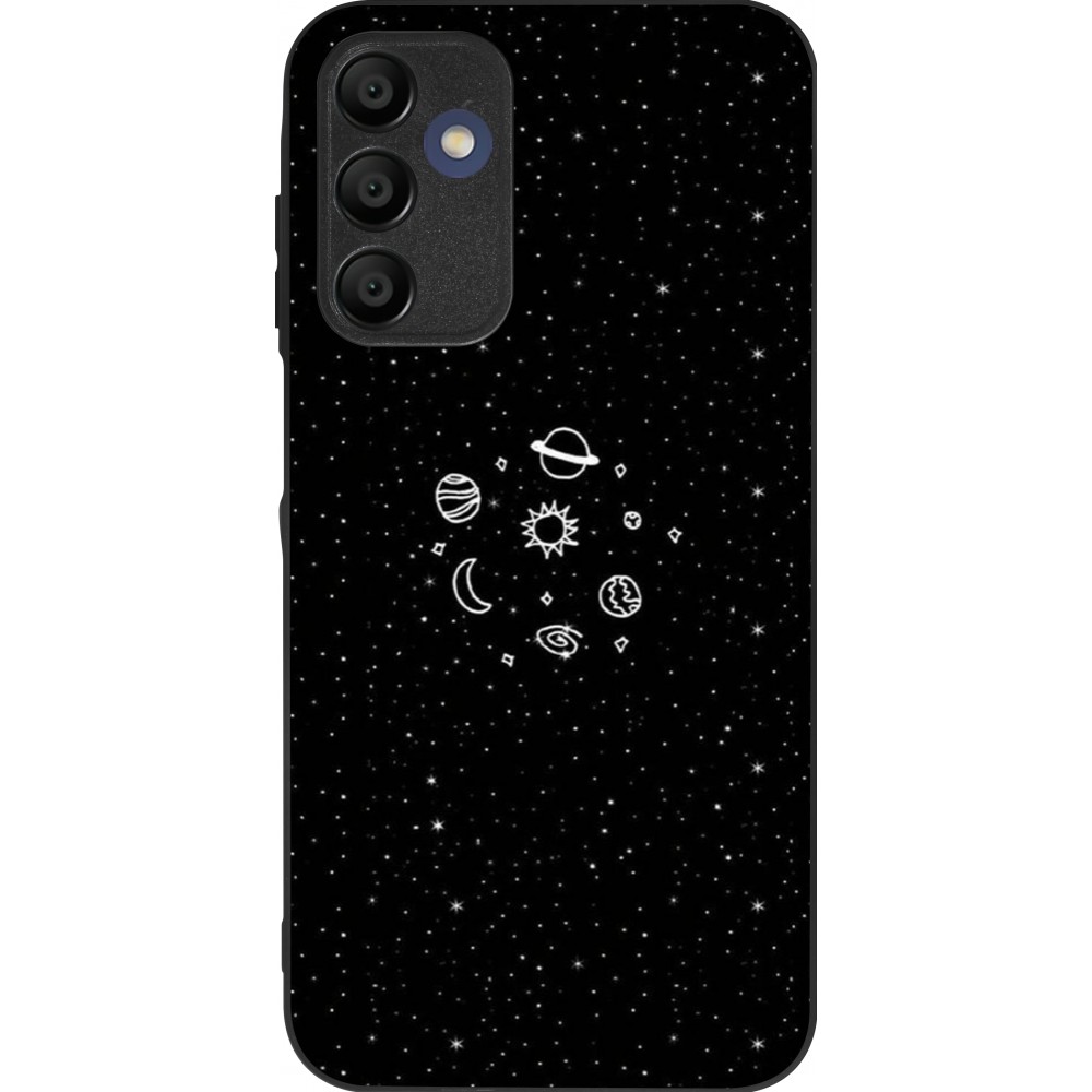 Samsung Galaxy A15 Case Hülle - Silikon schwarz Space Doodle