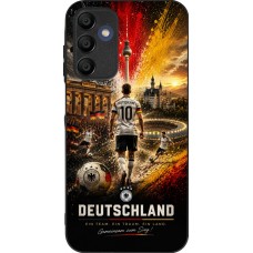 Coque Samsung Galaxy A15 - Silicone rigide noir Football Allemagne splash 2026