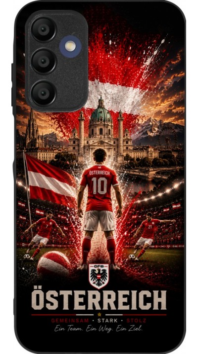 Coque Samsung Galaxy A15 - Silicone rigide noir Football Autriche splash 2026