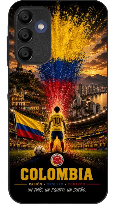 Coque Samsung Galaxy A15 - Silicone rigide noir Football Colombie splash 2026