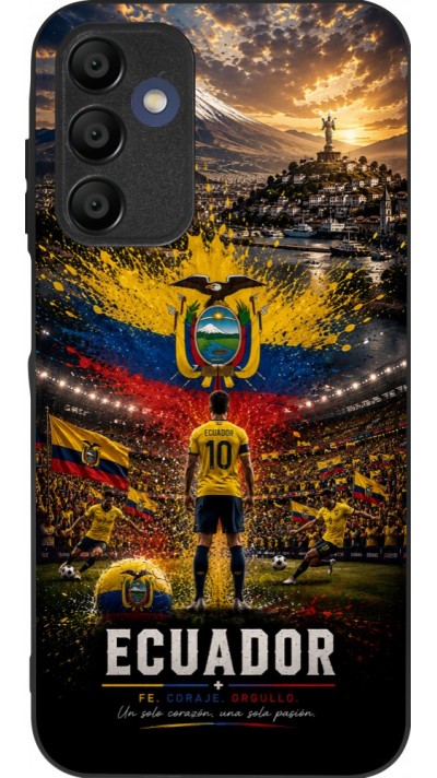 Coque Samsung Galaxy A15 - Silicone rigide noir Football Équateur splash 2026
