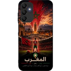 Coque Samsung Galaxy A15 - Silicone rigide noir Football Maroc splash 2026